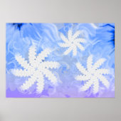 White Teeth Smile Flower Dentist Blue Poster (Voorkant)