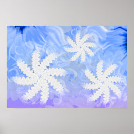 White Teeth Smile Flower Dentist Blue Poster