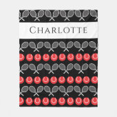 White Tennis Rackets and Red Balls  Fleece Deken (Voorkant)