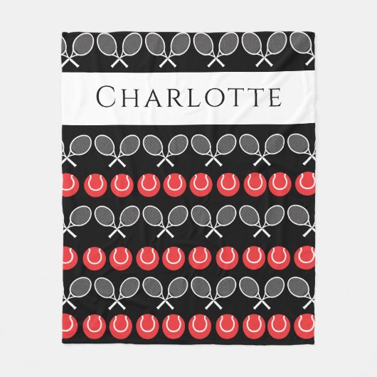 White Tennis Rackets and Red Balls  Fleece Deken (Voorkant)