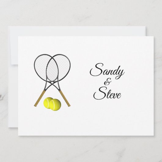 White Tennis Wedding Theme Uitnodigingen (Achterkant)