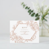 White Terra Cotta Geometric Floral Wedding RSVP Uitnodiging Briefkaart (Staand voorkant)