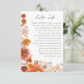 White Terracotta Floral Info Detail Waterverf Informatiekaartje (Staand voorkant)