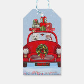 White Terrier Dog West Highland met Santa Claus Cadeaulabel (Achterkant)