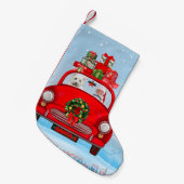 White Terrier Dog West Highland met Santa Claus Kleine Kerstsok (Voorkant (Hangend))