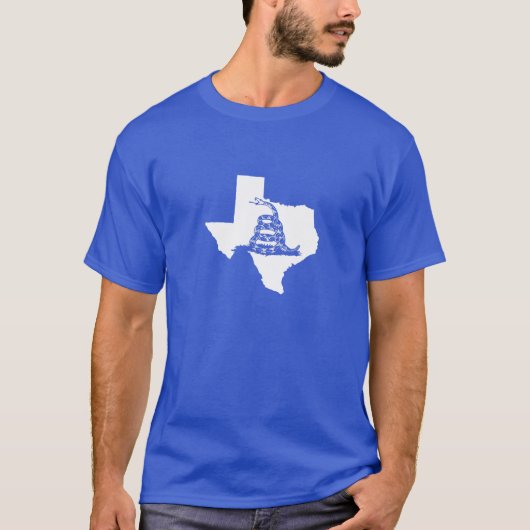 White Texas Shape met Gadsden Snake T-shirt (Voorkant)