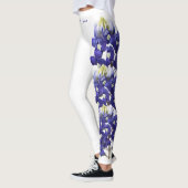 White Texas State Flower Blue Bonnet Leggings (Links)