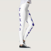 White Texas State Flower Blue Bonnet Leggings (Rechts)