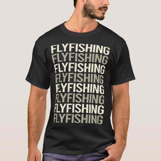 White Text Fly Fishing T-shirt (Voorkant)