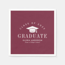 White Text Maroon Afstuderen