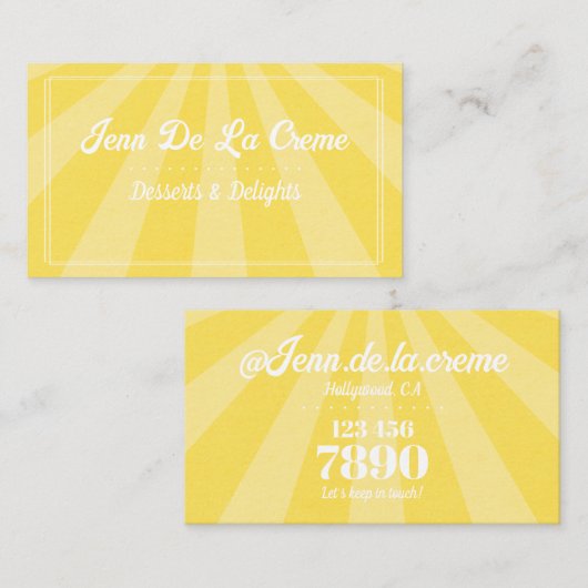 White Text Sunshine Sky Funky  Visitekaartje (Voorkant / Achterkant)