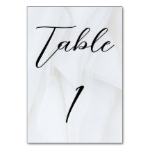 White Texture Wedding Table Kaart Number 1