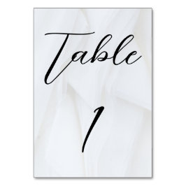 White Texture Wedding Table Kaart Number 1