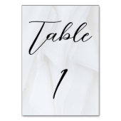 White Texture Wedding Table Kaart Number 1 (Voorkant)