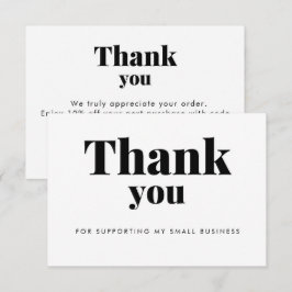 White Thank You Card Discount Code Logo Bedankkaart
