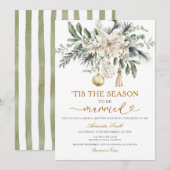 White The Season to Be Married Bridal Shower Kaart (Voorkant / Achterkant)