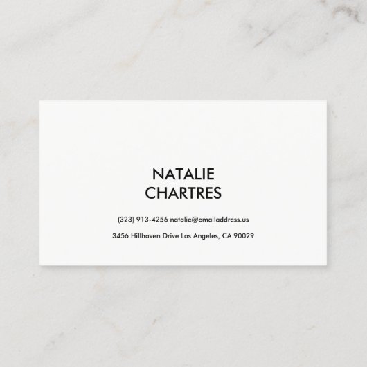 White Thin Framed Minimalist Monogram Oranje Visitekaartje (Achterkant)