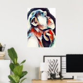 White thinker monkey poster (Thuiskantoor)