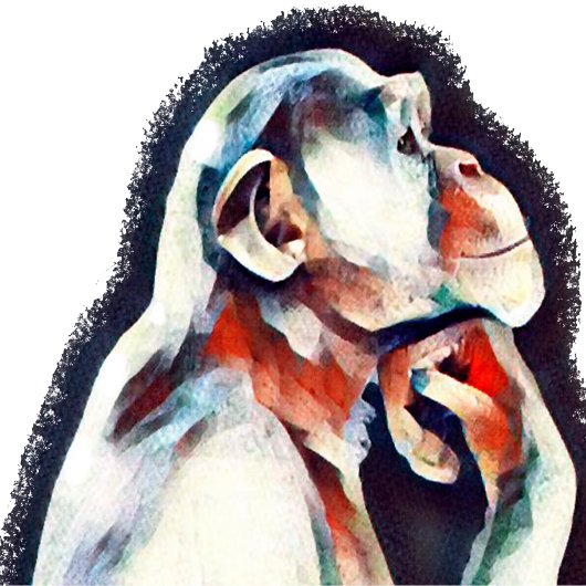 White thinker monkey poster