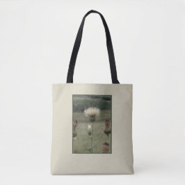 White Thistle Floral Sage Foto Tote Bag