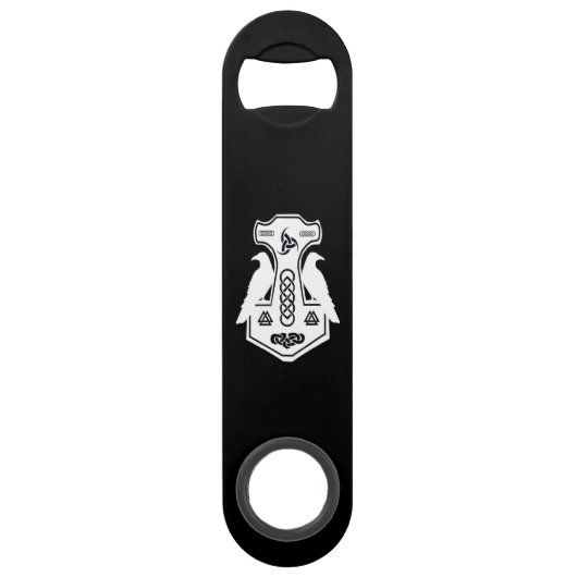 White Thor's Hammer and Ravens Bar Key Speed Flessenopener (Voorkant)