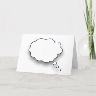 White Thought Bubble On White om aan je te denken Kaart