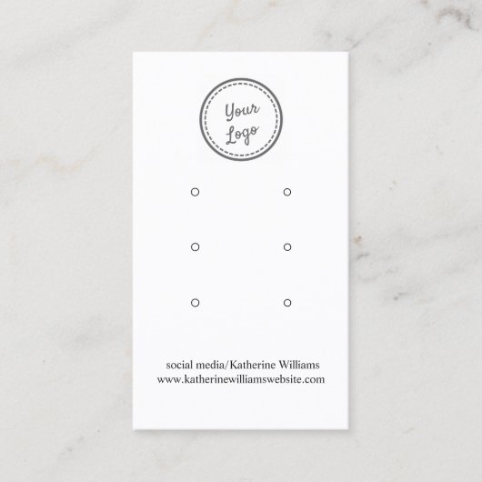 White Three Earring Display Kaart |Voeg uw Logo to Visitekaartje (Voorkant)