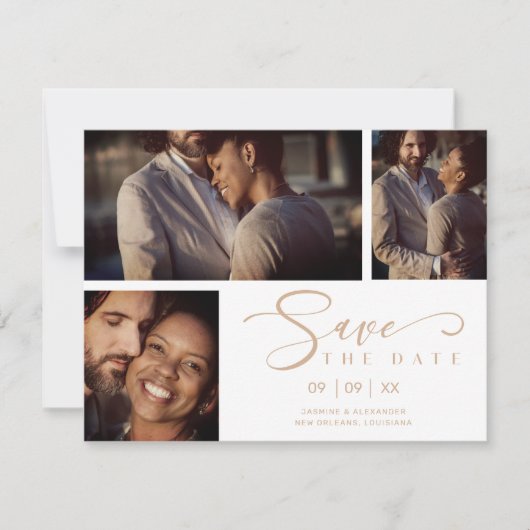 White Three Photos Collage Wedding Funny Script (Voorkant)