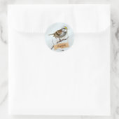 White Throated Sparrow Pas Naam aan Ronde Sticker (Tas)
