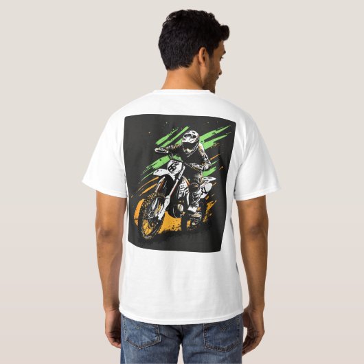 White Thunder: Motocross Legende T-shirt (Achterkant volledig)