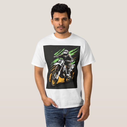 White Thunder: Motocross Legende T-shirt (Voorkant volledig)