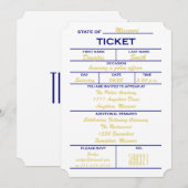 White Ticket Politie Graduatie Uitnodigingen (Voorkant / Achterkant)