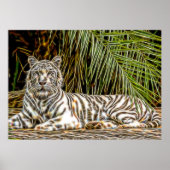 White Tiger Abstract afdrukken Poster (Voorkant)
