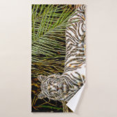 White Tiger Abstract Print Lumbar Cushion Badhanddoek (Badhanddoek)