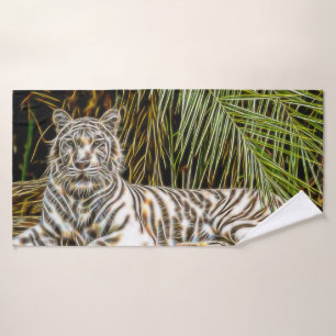 White Tiger Abstract Print Lumbar Cushion Badhanddoek