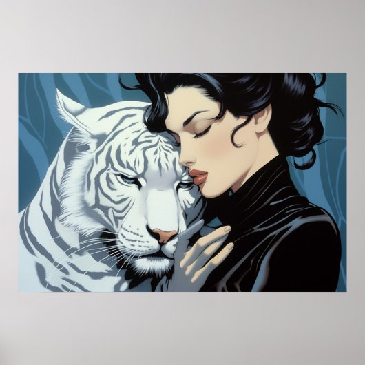 White Tiger airbrush art Poster (Voorkant)