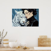 White Tiger airbrush art Poster (Keuken)