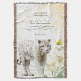 White Tiger and Lilies Devotion Blanket Deken