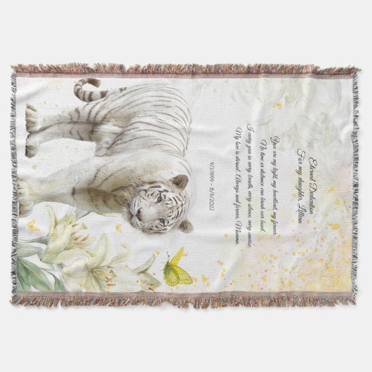 White Tiger and Lilies Devotion Blanket Deken (Voorkant)
