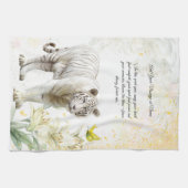 White Tiger and Lilies Stardust Theedoek (Horizontaal)