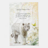 White Tiger and Lilies Stardust Theedoek (Verticaal)