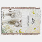 White Tiger and Lilies Throw Blanket Deken (Voorkant)