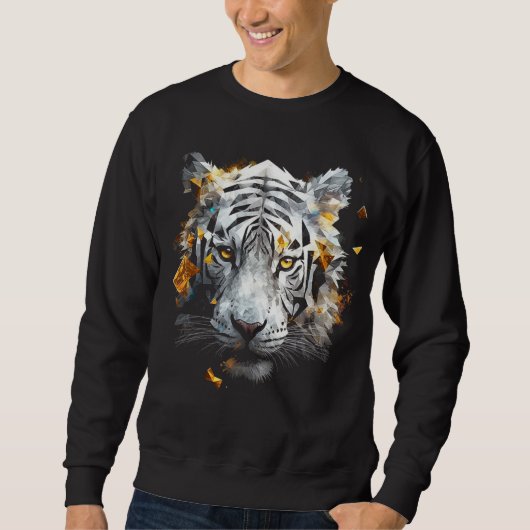 White Tiger - Art Animal Motif Tiger Trui (Voorkant)