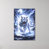 White Tiger Ascension – Celestial Guardian | Man J Canvas Afdruk (Voorkant)