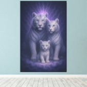 White Tiger Ascension – Celestial Lineage | ManJia Canvas Afdruk (Insitu (Houten vloer))