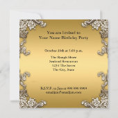 White Tiger Birthday Party Invitation Kaart (Achterkant)