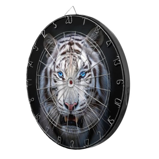 White Tiger Blue Eyes Dartbord (Voorkant Rechts)