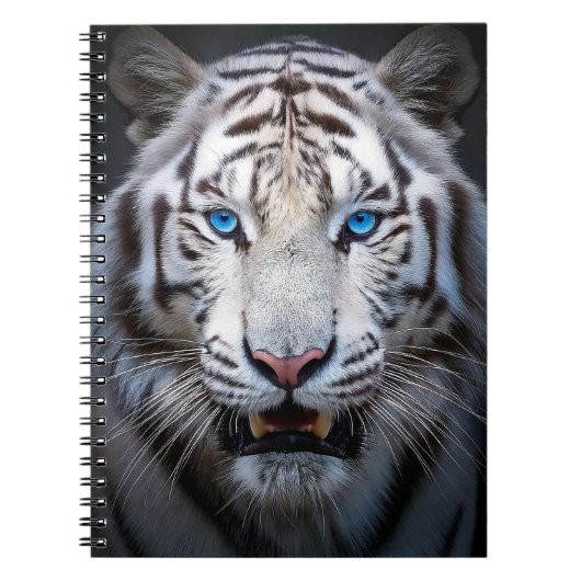 White Tiger Blue Eyes Notitieboek (Voorkant)