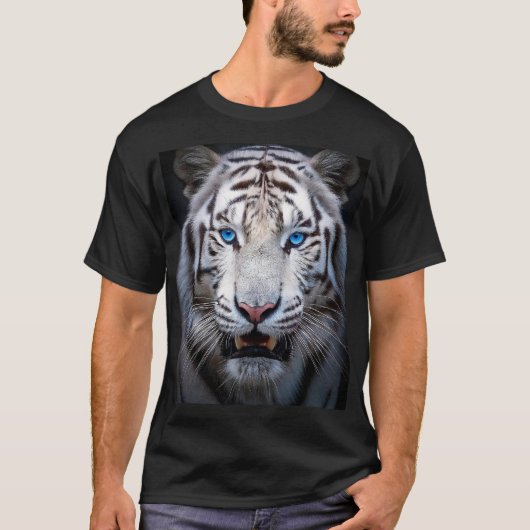 White Tiger Blue Eyes T-shirt (Voorkant)