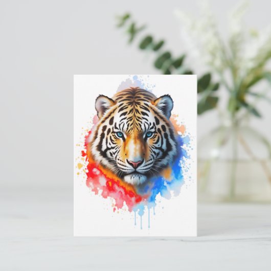 White Tiger Briefkaart (Staand voorkant)